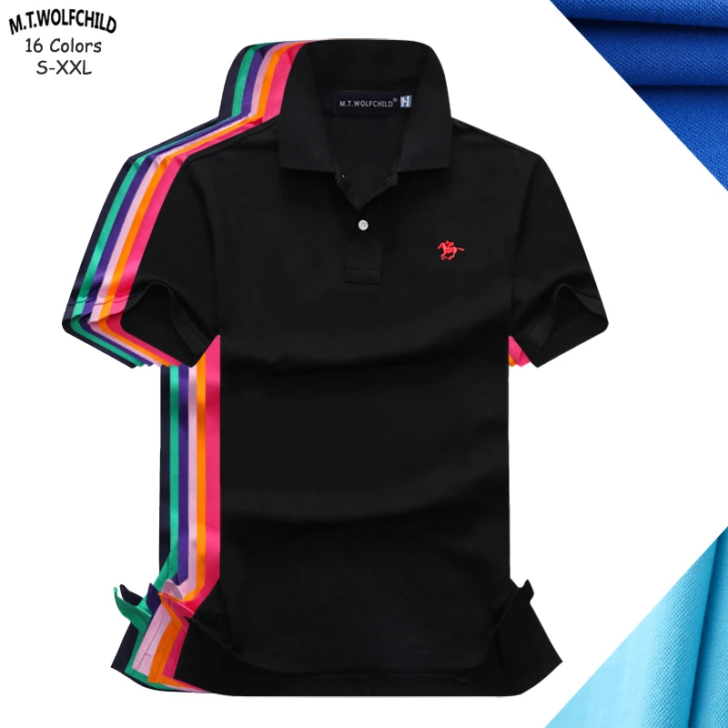 

High quality 2019 Summer New Men's short sleeve polos shirts casual small horse mens brand polos shirts fashion slim mens tops