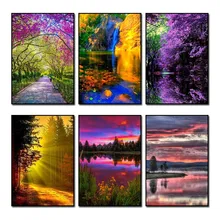 Sakura Diamant Stickerei Kirsche Auf Der Volcano Bild Strass Stickerei Kristall Diamant Mosaik 5D Diamant Malerei Kit