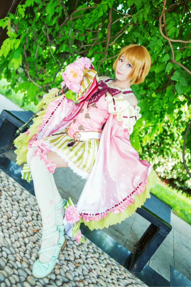

Free shipping Hot Anime love live cosplay Koizumi Hanayo cos Halloween party cartoon Flower Elf sweet cosplay female costume