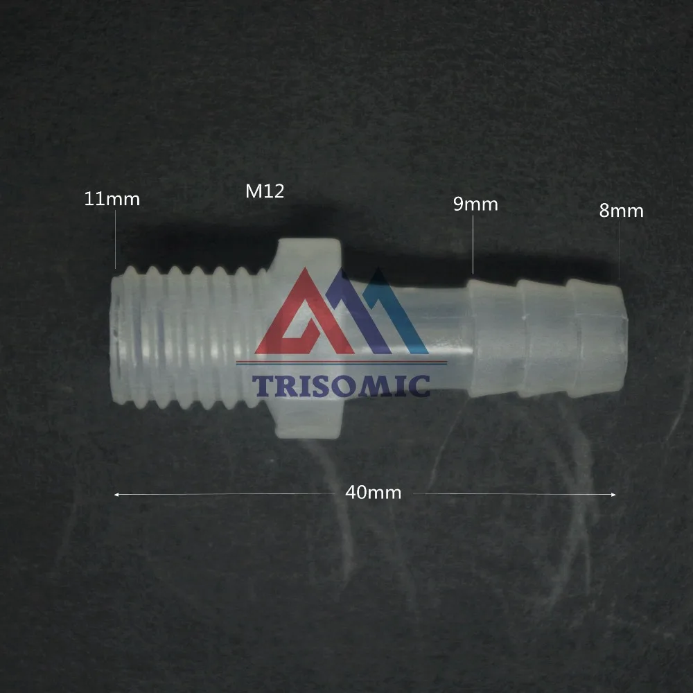 

8mm-M12 Straight Connector Plastic pipe Fitting Barbed Connector with thread Material PP Fish Tank Airline Aquarium