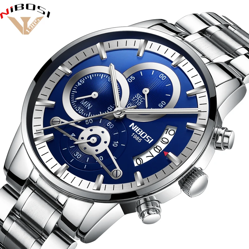 Online 2019 neue Verkauf NIBOSI Mode Uhren Männer Top Marke Luxus Edelstahl Analog Quarz Armbanduhr Business Relogio Masculion