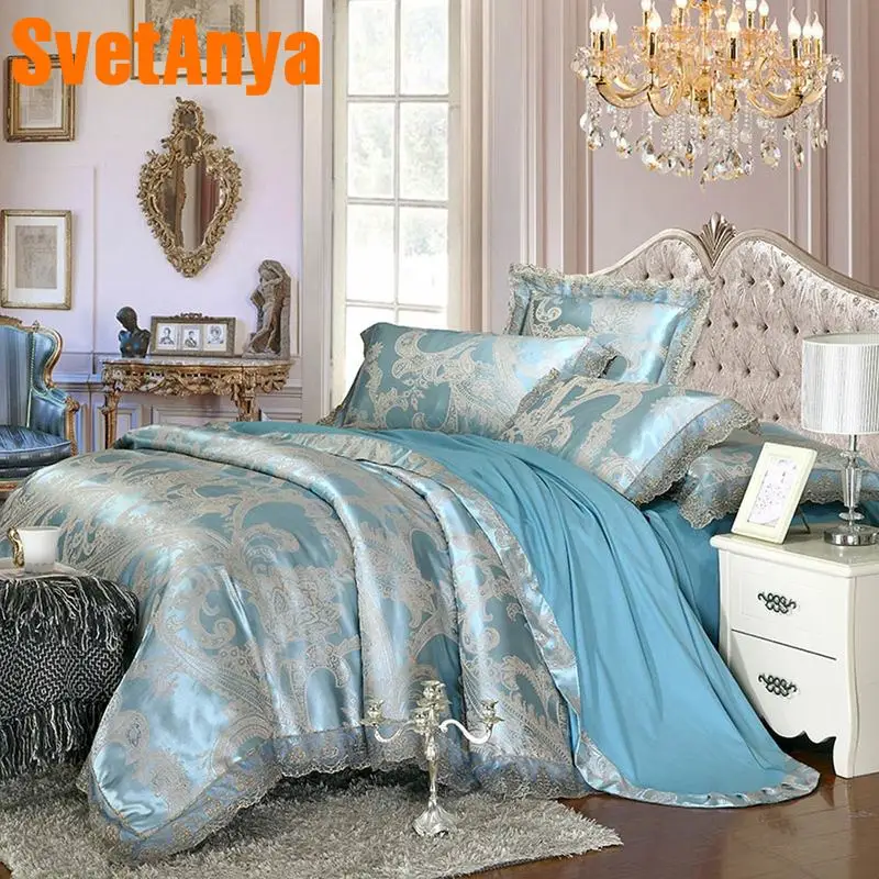 

Svetanya silky Bedding Sets Jacquard Linens 6in1 4in1 double size