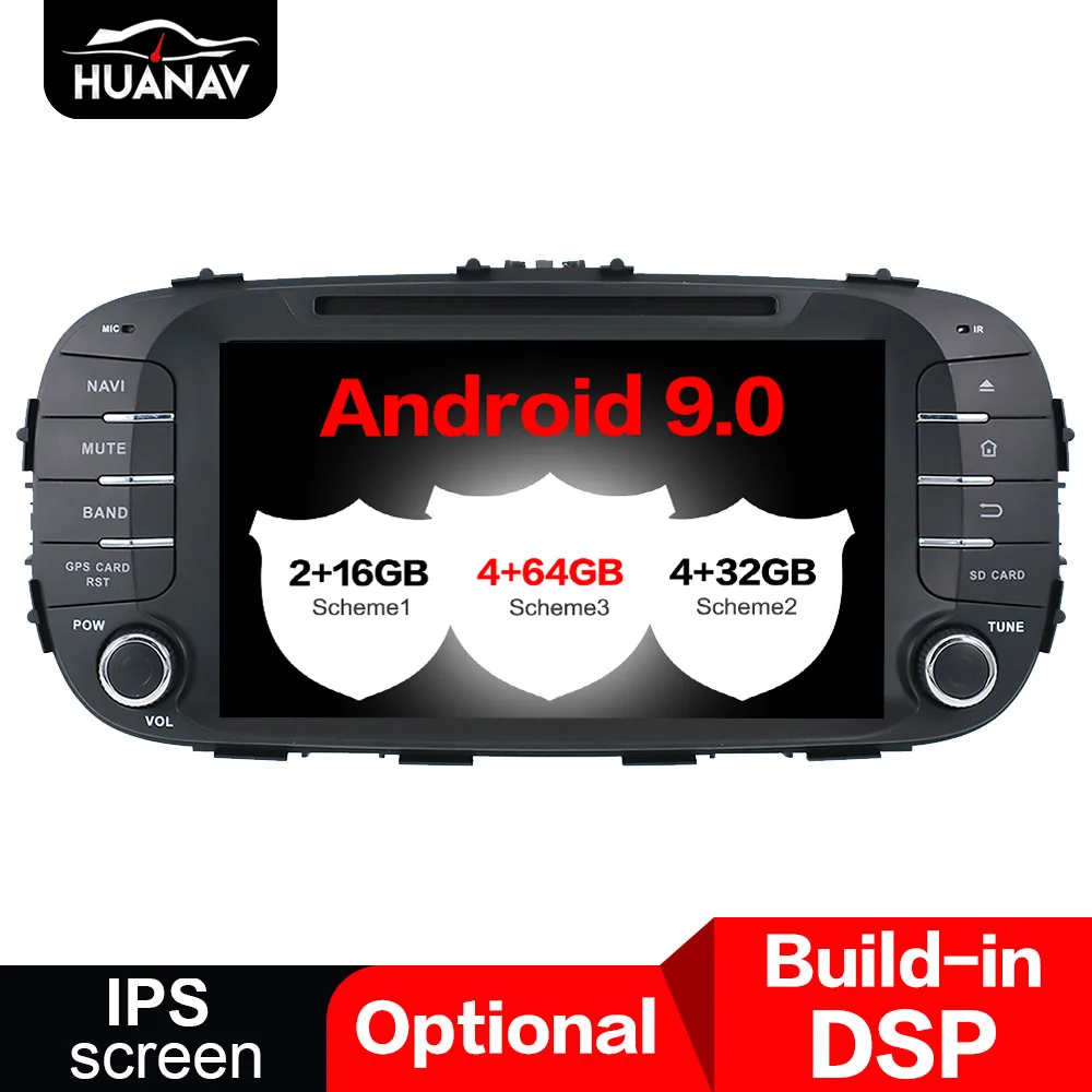 DSP Android 9.0 Car DVD Player for Kia Soul 2014+ GPS Navigation auto radio Stereo multimedia player head unit recorder 64GB | Автомобили