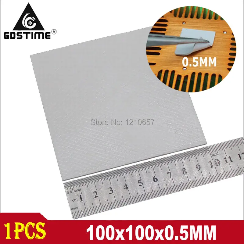 

1pieces Lot White 100mm x 100mm x 0.5mm Computer GPU CPU VGA Conductive Silicone Thermal Pad