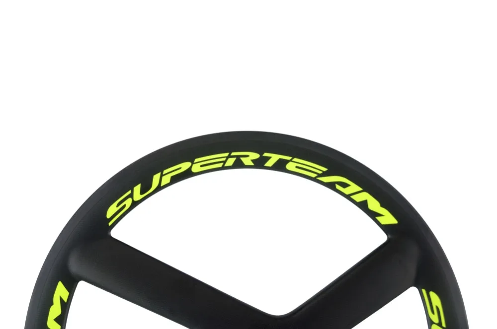 Excellent Hot sale! aero 700c 3spoke wheels carbon 56mm clincher fixed gear tri spokes road bicycle wheel 2