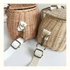 Small big Back Basket Children Bicycle Basket Handmade Tattan bag Basket kid's backpack 3