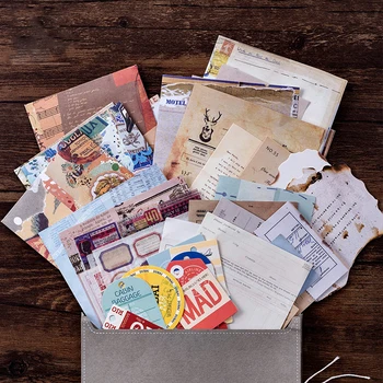 

55 Pcs Vintage Craft Paper Photos Post Cards Tags Decor Props Craft Paper for DIY Scrapbooking Papers Scrapbook Album