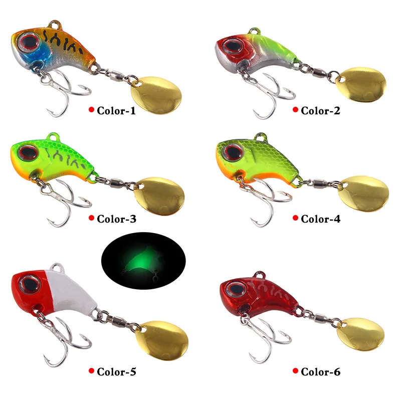 

1pcs Road Asia Fast Rotating Small Cyclone Cibration VIB Sequin Road Lure Metal Fishing Freshwater Bait Free Shipping