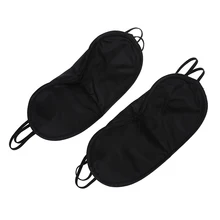 2 x Travel Built-in Sponge Black Elastic Strap Sleeping Mask Eye Shade simulation mask with elastic strap
