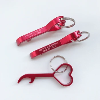 

50pcs Personalized Wedding Favor and Gift Custom Engraved Love Heart Key Chain Key Holder Bottle Opener Personalized Party favor