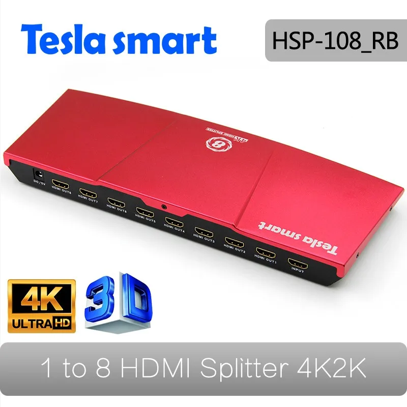 Одежда высшего качества HSP-108_RB 1 в 8 из HDMI Splitter 1x8 с двойной Дисплей Reslution до 4 К (3840*2160) 1080 P 3D