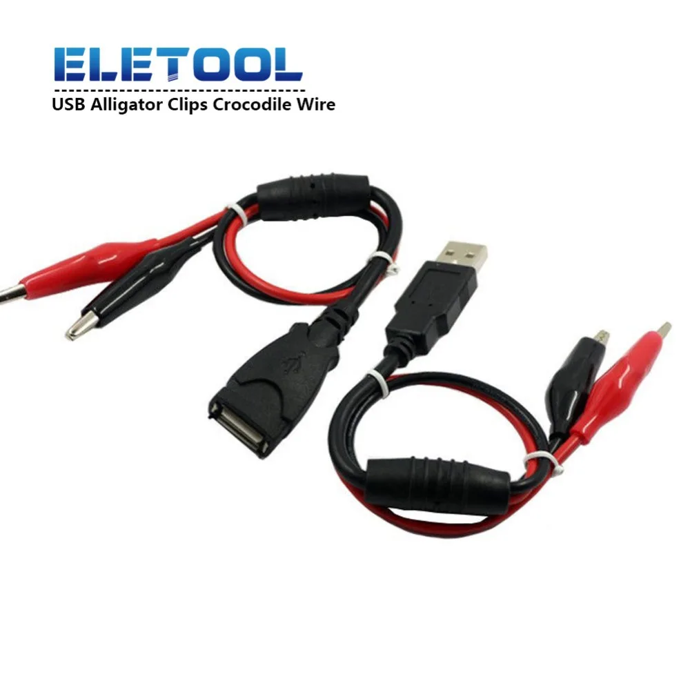 1 шт. USB зажим крокодил провод мужской/женский к тестер детектор DC напряжение