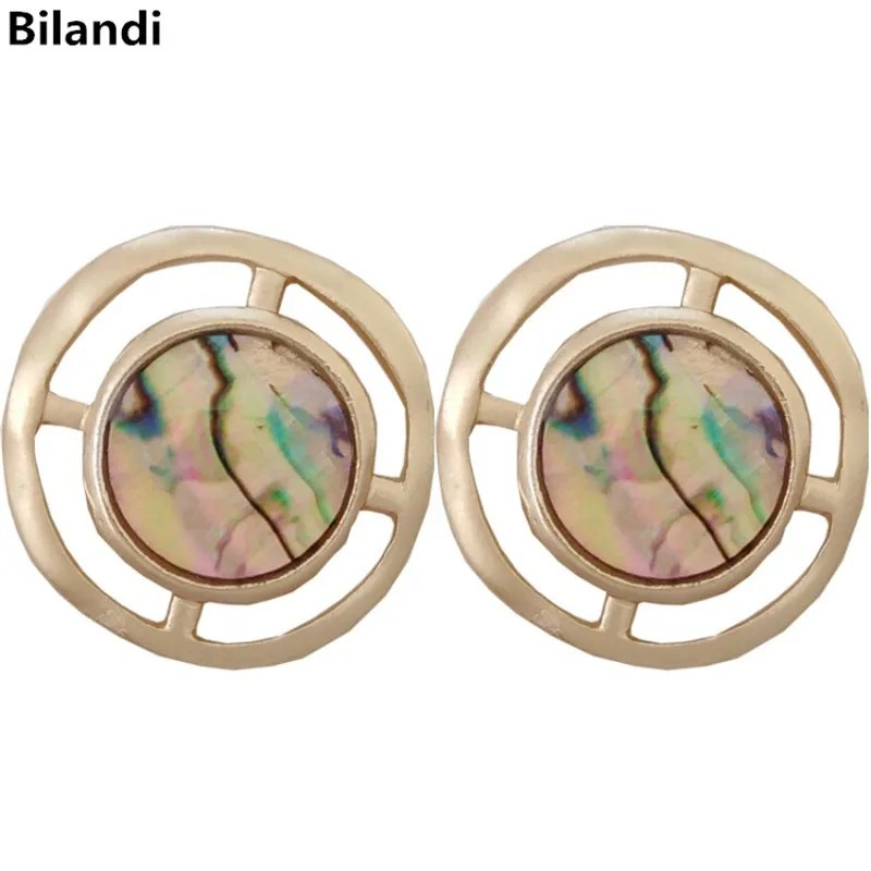 

Newest Fashion Stylish Circle Colorful Shell Delicate Stud Earrings For Woman Jewelry