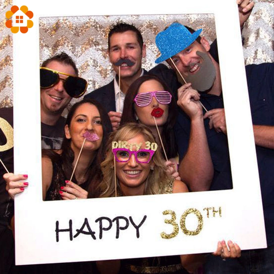 

Hot!1PC 30/40/50 Years Photo Frame Happy Birthday Party Decoration Photo Props DIY Wedding/Anniversary Decoration Party Supplies