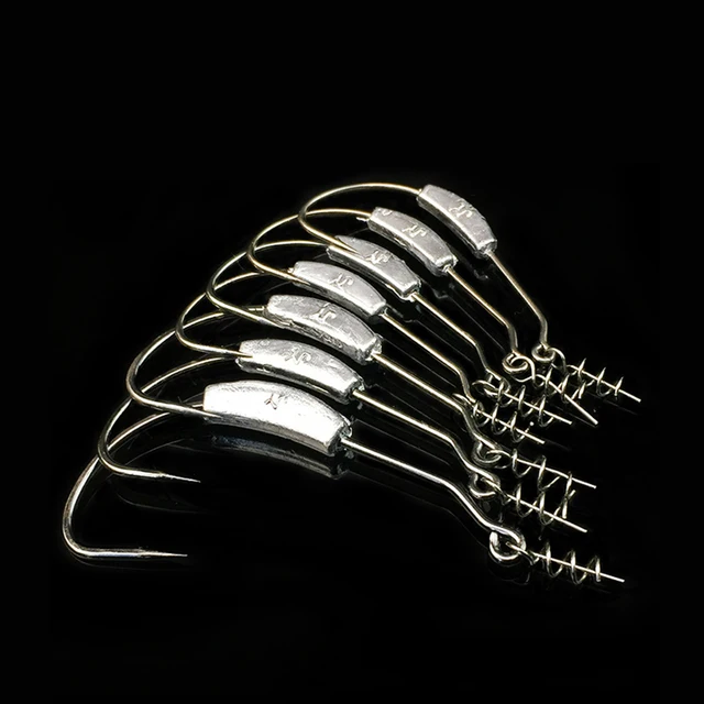 WALK FISH 5PCS/Lot Barbed Fishing Hooks With Lead Single Hook 2g 2.5g 3g 5.25g 7g Crank Hook Fishing Tackle