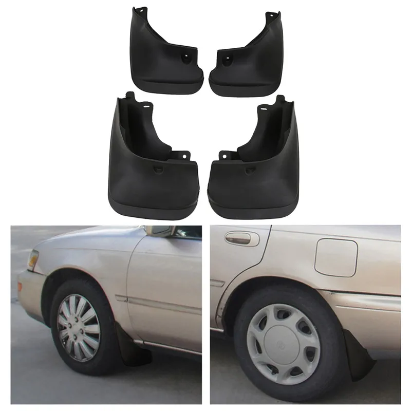 4PCS Front Rear Molded Fender Splash Guards Mud Flaps For Toyota Corolla 4Door Sedan DX LX XE SE 1993 - 1997 KOLEROADER  (5)