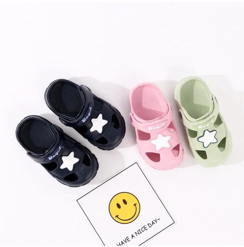 summer Children boys girls EVA Slippers five star Non-slip beach hole shoes different styles 140-180 XQ01