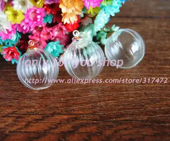

30set/lot 4X16mm watermelon stripe stytle Glass Globe Glass Bubble & 6mm cap DIY Glass Vial Pendant Wish Bottle NEW