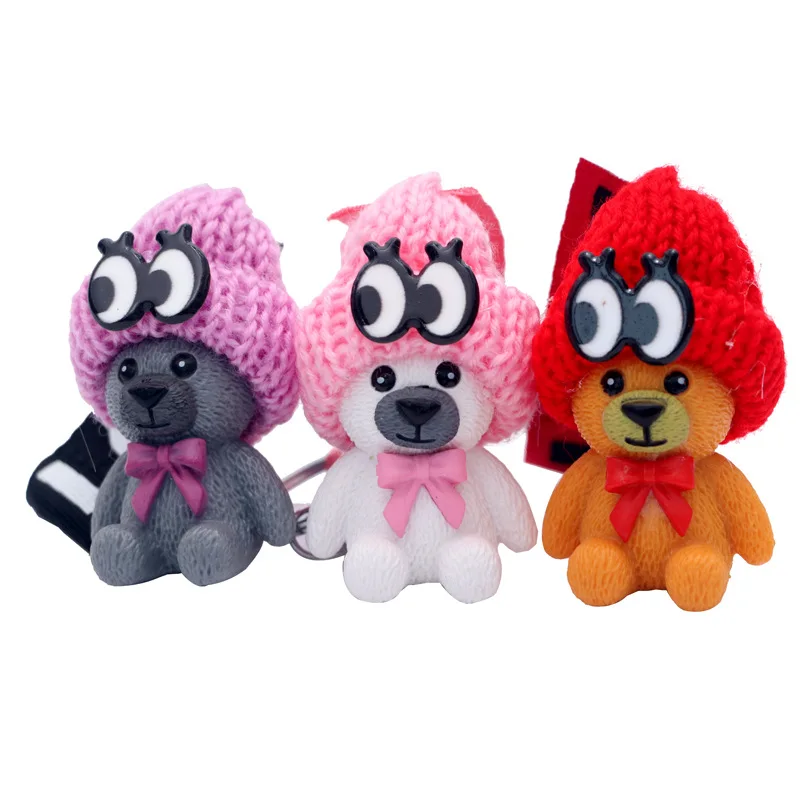 

2019 New Popular Stuffed Animals Fluffy Bear Popobe Bear Cute Plush Toys Bag Keychain Car Key Holder for Pendant Doll Kids Toys