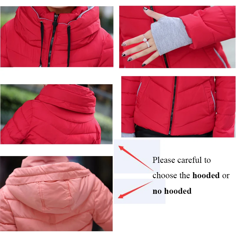 discount 2019 Winter Jacket women Plus Size Womens Parkas Thicken Outerwear solid hooded Coats Short Female