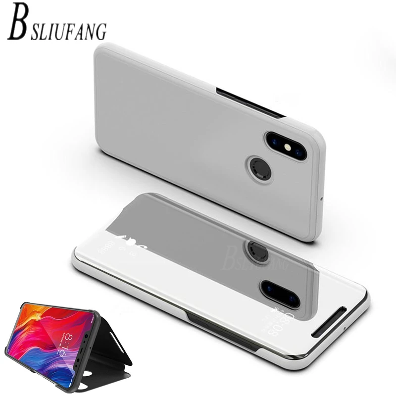 

BSLIUFANG Smart Mirror Flip Phone case For Xiaomi Redmi Note 7 5 6 Pro Note 4 4X Clear View Cover For Redmi 5 Plus 6 6A S2