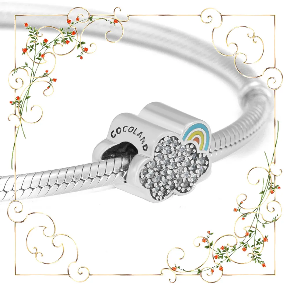 CKK You are my Rainbow Charms подходит для браслетов Pandora 925 пробы Серебряные Подвески
