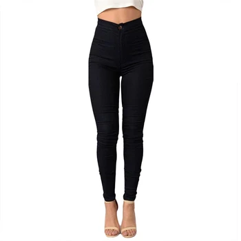 

denim women trouses 2020 new fashion thin section high waist stretch pencil pants tight jeans ladies AL375