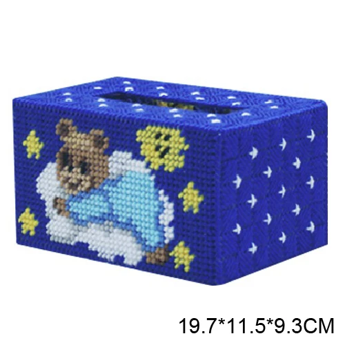 

LTX005 DIY Craft Stich Cross Stitch Needlework Embroidery Crafts Counted Cross-Stitching Kit Knitting Wool Tissue Box Package