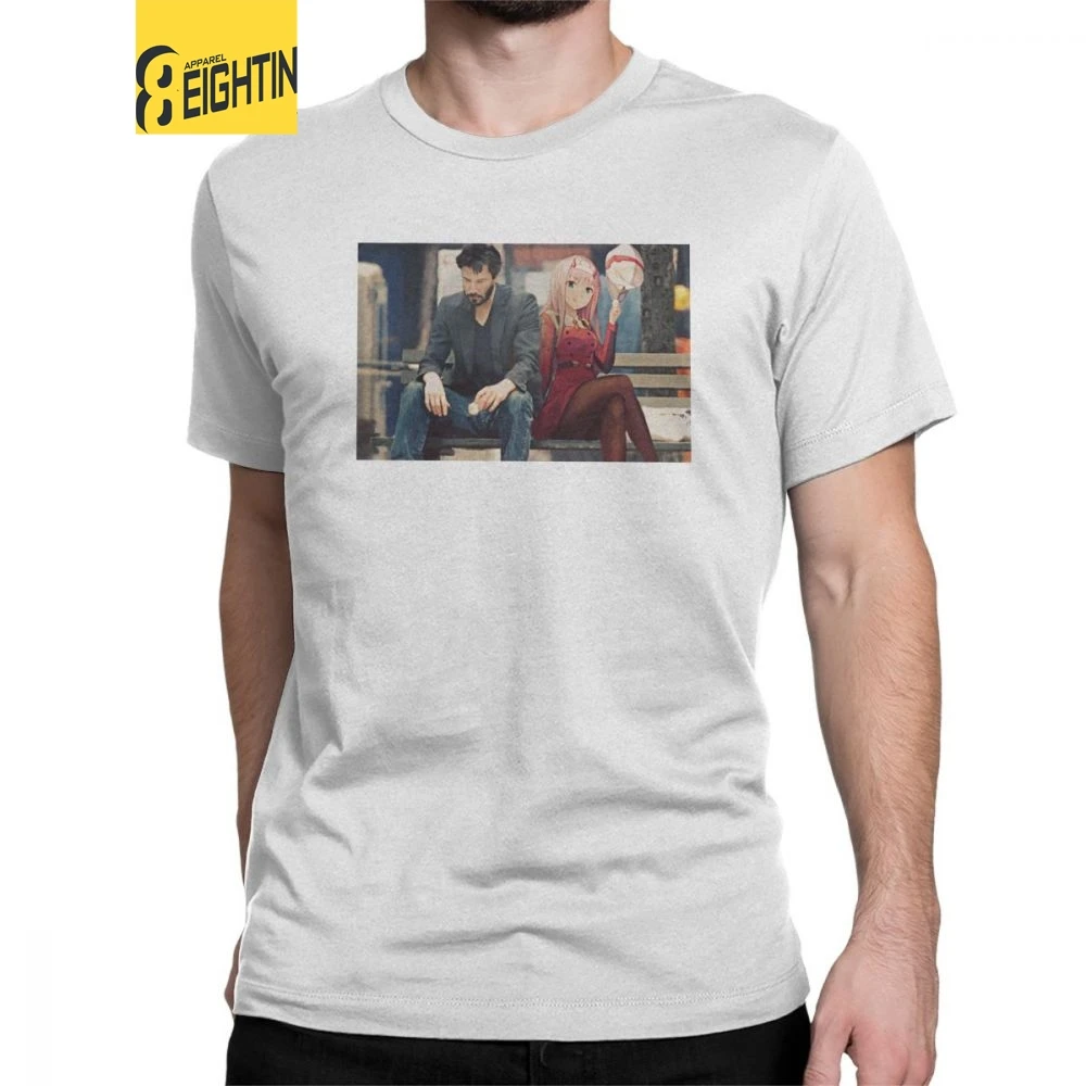 

Keanu Darling In The Franxx T-Shirt Zero Two Novelty T Shirt Men Short Sleeve Clothes Summer Style Tee Shirt Purified Cotton