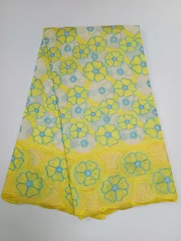 

Hot selling african swiss voile lace with stone fabric high quality best cotton african lace fabric for wedding 5yards/piece