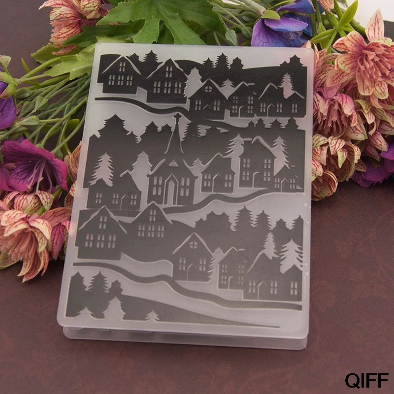 

Wholesale Plastic Embossing Folder Template DIY Scrapbook Photo Album Card Craft DIY Rural House May06