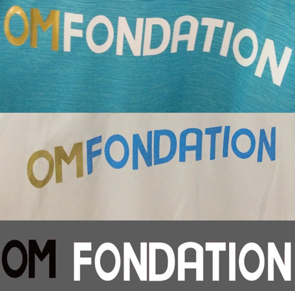 

2018 Marseille Om Fondation Sponsor For Ucl Game Patch Heat Transfer Soccer Badge