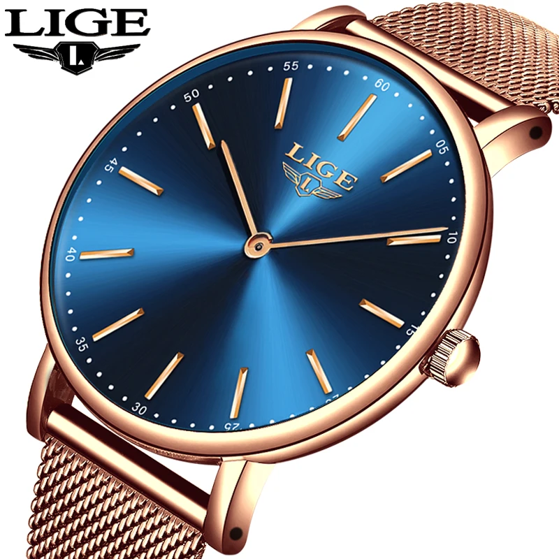 

New LIGE Men Watches Deluxe Full Steel Waterproof Quartz Watch Men Ultra Thin Simple Casual Quartz Watch Male Relogio Masculino