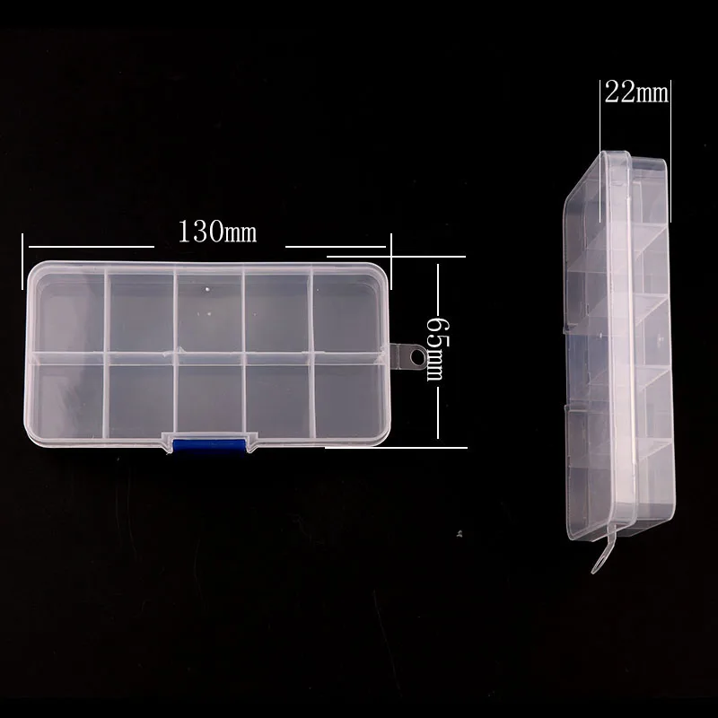 

10 Grids Split Transparent Plastic Storage Box DIY Nail Art Tips Decoration Jewelry Small Components Hardware Tools
