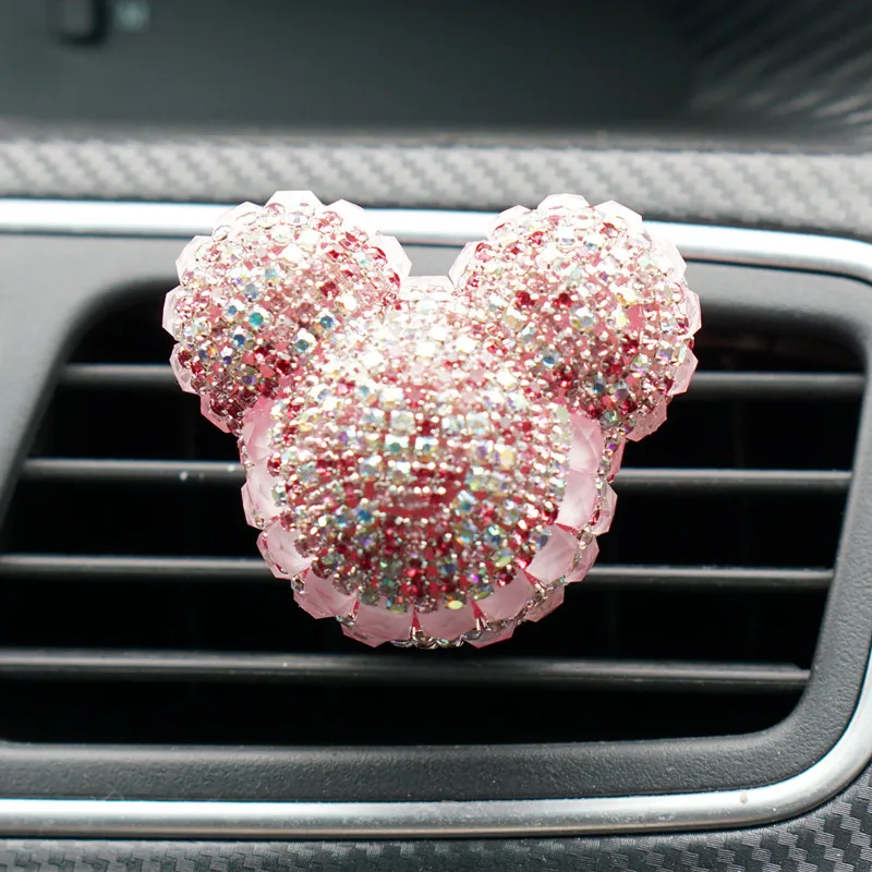 

Crystal Pink Car Perfume Clip Air Freshener Women Diamond Air Conditioning Outlet Vents Fragrance Diffuser Car Accessories