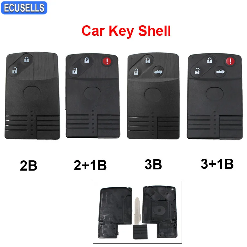

2/2+1/3/3+1 Button Remote Key Shell Case Smart Car Key Housing Cover Fob for Mazda 5 6 CX-7 CX-9 RX8 Miata MX5 with Uncut Blade