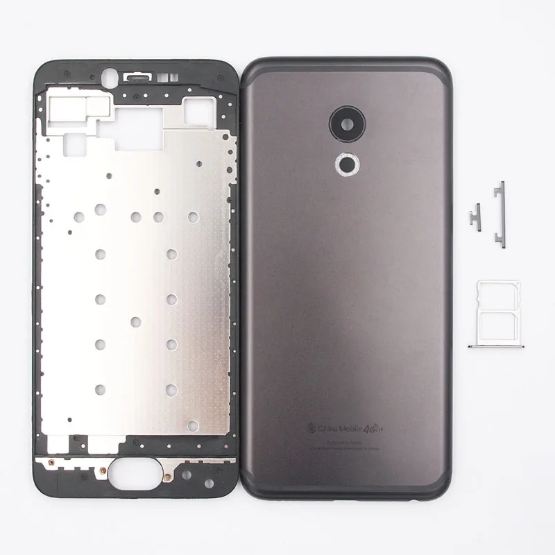 

BaanSam New Front Frame Battery Door Back Cover Housing Case For MEIZU PRO 6 5.2 Inch With Power Volume Buttons+SIM Card Tray