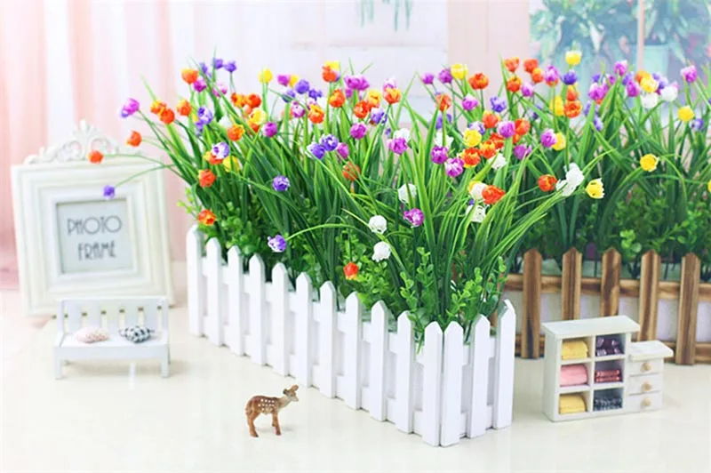 Flone Artificial Plastic Fake Flowers 35cm Small Flower Bouquet Tulip Home Living room Warm Decoration Garden Artificial Flowers (31)