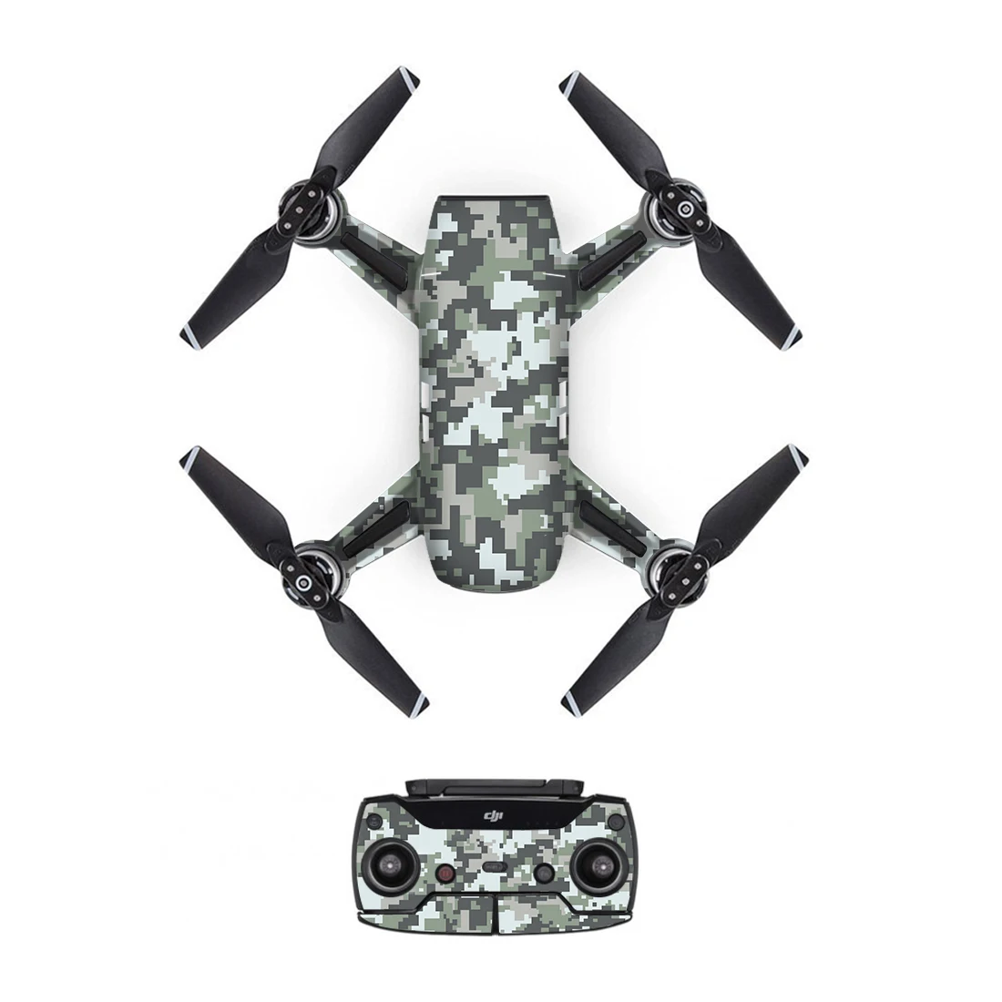 [DJS0037] Камуфляжный стиль ПВХ наклейка на кожу наклейка для дрона DJJ Spark тело+ пульты дистанционного управления+ 3 батареи Защитная крышка