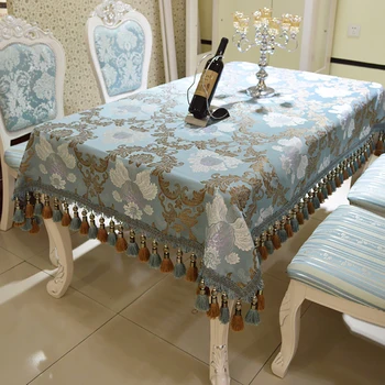 

Europe Tablecloth Floral Fresh Style Table Cover Decor Rectangular Cotton Table Cloth with Tassels Home Kitchen Tischdecke Decor