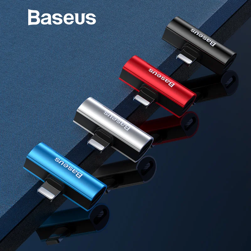 Baseus 2 in 1 Audio adapter For iPhone XR XS Max X Charging Adapter For