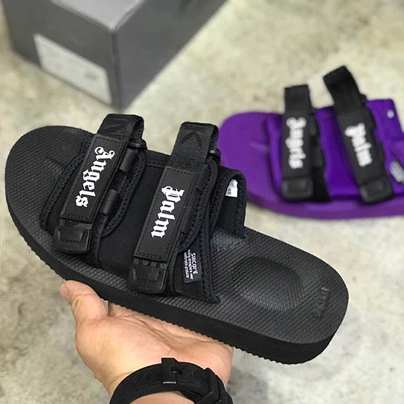 

19SS Palm Angels Shorts Black Purple Rainbow Striped Palm Angels Shorts High Quality Skateboard Casual Elastic Palm Angels Short