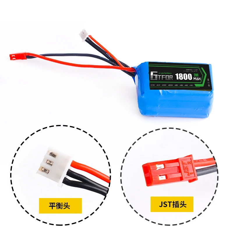 GTFDR 1 шт. литий полимерный 2S Lipo Аккумулятор 7 4 В 1800 мАч 20C Max 40C для Wltoys A959 b A969 A979 RC