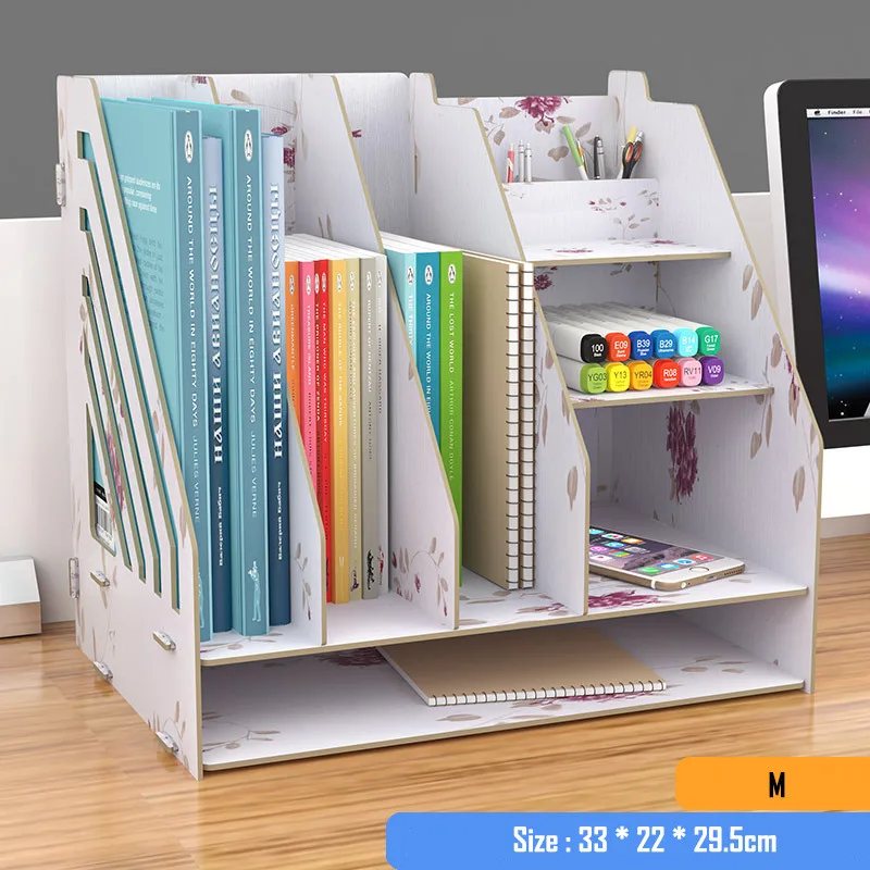 DIY Настольная книжная полка настольная коробка для хранения документов книги