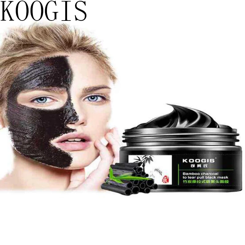 Koogis бамбуковый уголь отшелушивающая маска от черных точек уход за кожей лица макияж Отшелушивающий сужение пор контроль масло 1 шт. маска для лица грязь