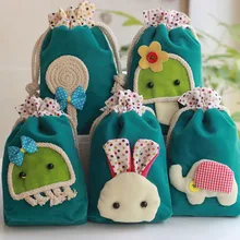 YILE 1 шт. павлин синий бархат фланелевая сумка нарисованная струна зарядное устройство детская салфетка сумка косметичка 8035