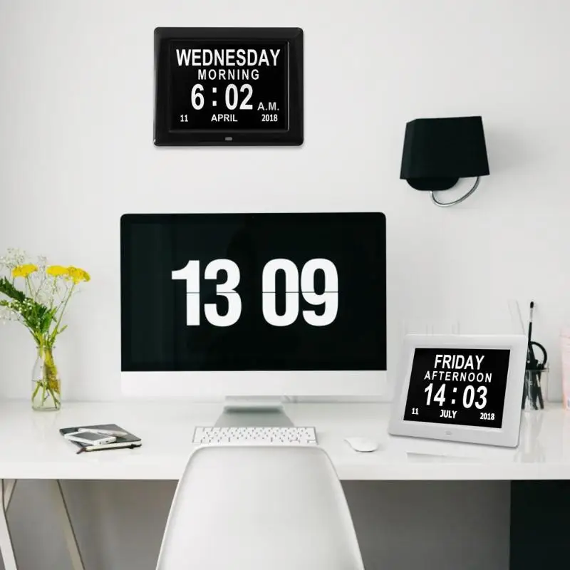 

Digital Photo Frames EU plug 8 Inch TFT LCD Screen Digital Photo Frame Electronic Calendar Clock Display Multilanguages