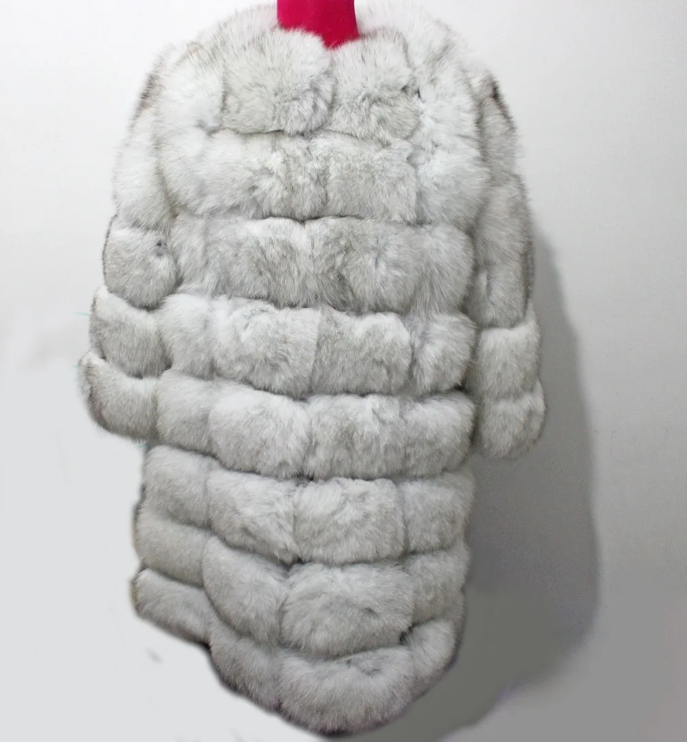 Linhaoshengyue 91 см длинные истинная природа лисы пальто с мехом девять ряд