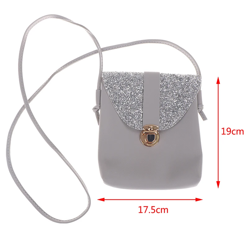 Women Sequin Solid Color Handbag Small Bling Bling Cover Opening Shoulder Bag Lady Mini Cute Glossy Bag Cross Body Mobile Purse