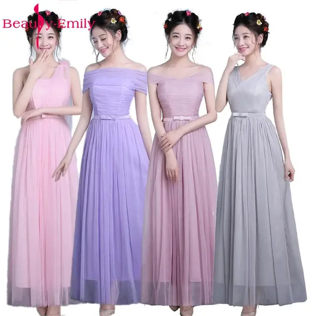 Beauty Emily Long Pink Champage Grey Purple Bridesmaid Dresses Beauty Emily Long Pink Champage Grey Purple Bridesmaid Dresses 2017 A